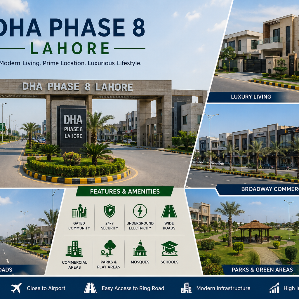DHA Phase 8 Lahore - Complete Area Guide for Living and Investment